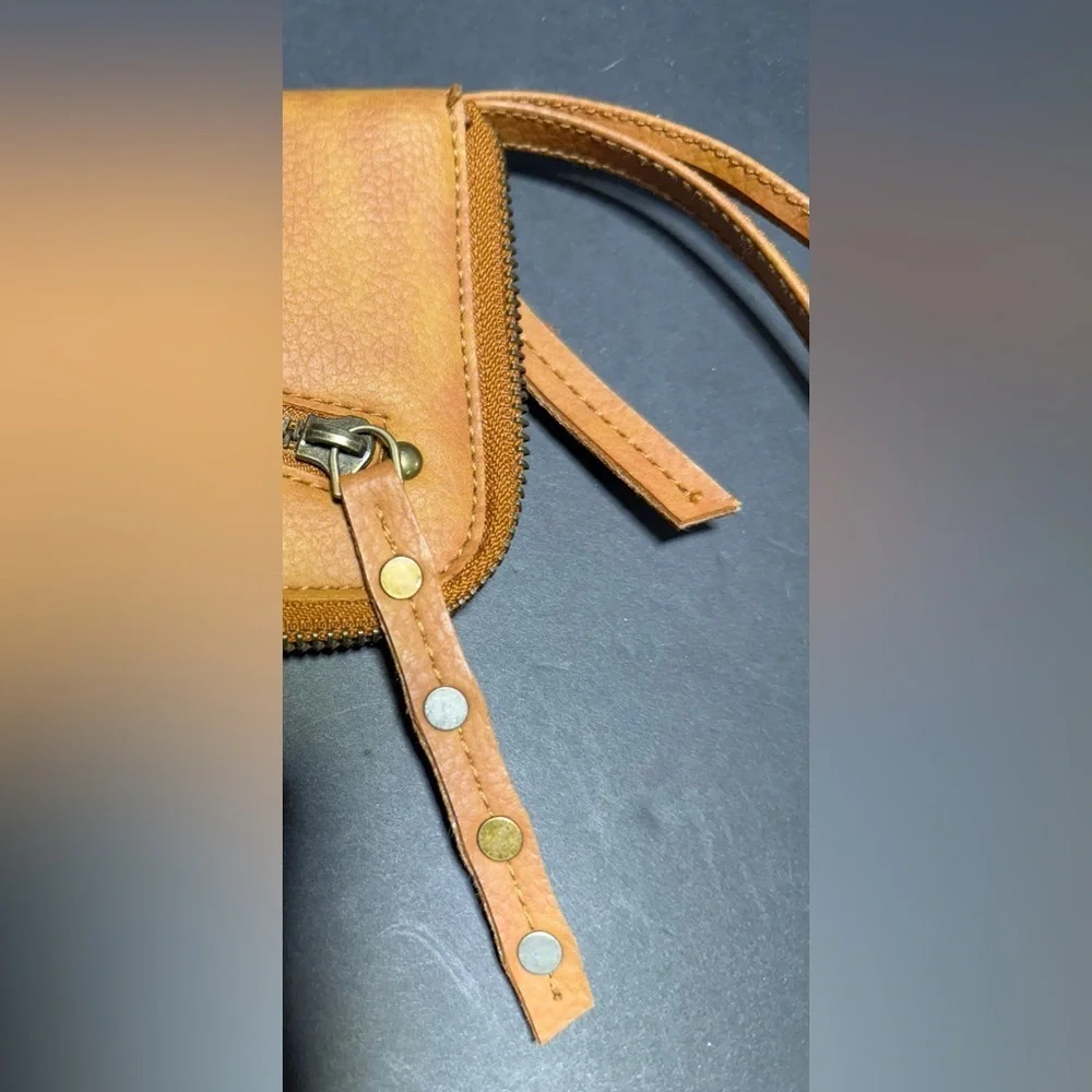 Free People Vegan Leather Wristlet Wallet Zip Around Tassel